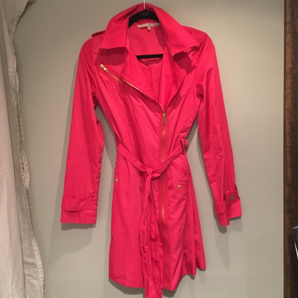 Amazing Hot Pink trench coat/rain coat